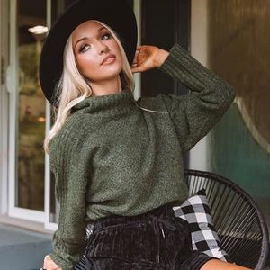 Cropped off the shoulder sweater